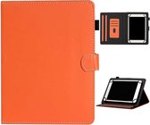 Voor 8 inch universele effen kleur horizontale flip lederen tas met kaartsleuven en houder en penhouder (oranje)