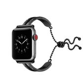 Voor Apple Watch 3/2/1 42 mm universele zwarte roestvrij stalen armband (zwart)