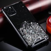 Voor iPhone 11 Pro Max Four-Corner schokbestendig glitterpoeder acryl + TPU beschermhoes (zwart)