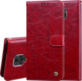 Voor Xiaomi Redmi Note 9 Pro Business Style Oil Wax Texture Horizontal Flip Leather Case, met houder & kaartsleuven & portemonnee (rood)