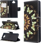 Voor Sony Xperia 20 gekleurd tekenpatroon Horizontale flip lederen tas met houder en kaartsleuven en portemonnee (vlinder)