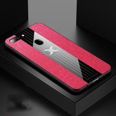 Voor OPPO R11S XINLI stiksels Textue schokbestendige TPU beschermhoes (rood)