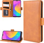 Voor Xiaomi Mi CC9e / Mi A3 Dual-side magnetische gesp horizontale flip lederen tas met houder & kaartsleuven & portemonnee & fotolijst (geel)