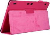 Litchi Texture horizontale flip effen kleur lederen tas met twee-vouwbare houder voor Lenovo Tab2 A10-70 (magenta)