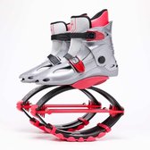 Springschoenen Lenteschoenen voor volwassen kinderen Fitness springschoenen, maat: L (grijs rood)