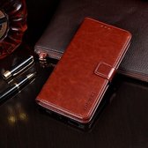 Voor LG K51S idewei Crazy Horse Texture Horizontale Flip Leather Case met houder & kaartsleuven & portemonnee (bruin)