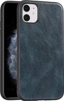 Voor iPhone 11 Crazy Horse Textured kalfsleer PU + PC + TPU Case (blauw)