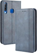 Voor Infinix Smart 3 Plus / X627 Magnetische gesp Retro Crazy Horse Texture Horizontale Flip Leather Case, met houder & kaartsleuven & fotolijst (blauw)