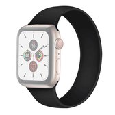 Voor Apple Watch Series 5 en 4 40 mm / 3 en 2 en 1 38 mm effen kleur elastische siliconen vervangende polsband horlogeband, maat: M 143 mm (zwart)