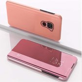 Voor Xiaomi Redmi Note9 / rode 10X 5G vergulde spiegel horizontale flip lederen tas met houder (rose goud)