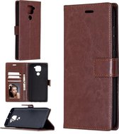Voor Geschikt voor Xiaomi Redmi Note 9 Crazy Horse Texture horizontale flip lederen tas met houder & kaartsleuven & portemonnee & fotolijst (bruin)