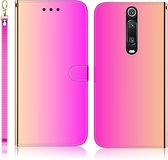 Voor Xiaomi Redmi K20 / K20 Pro / Mi 9T / Mi 9T Pro GeÃ¯miteerd spiegelend oppervlak Horizontale flip lederen tas met houder en kaartsleuven & portemonnee en draagkoord (kleurverloop)