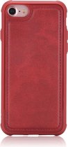 Voor iPhone 7/8 magnetische schokbestendige pc + TPU + PU lederen beschermhoes (rood)