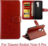 Voor Xiaomi Redmi Note 8 Pro Crazy Horse Texture Horizontaal Flip Leren Case met Houder & Kaartsleuven & Portemonnee & Fotolijst (Bruin)