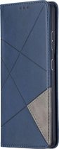 Samsung Galaxy S21 Ultra Hoesje - Mobigear - Rhombus Slim Serie - Kunstlederen Bookcase - Blauw - Hoesje Geschikt Voor Samsung Galaxy S21 Ultra