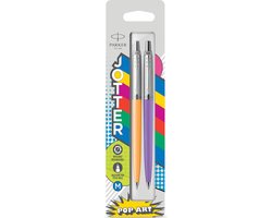Parker Jotter Originals Pop Art duo verpakking goudsbloem/koelpaars balpen met chroomkleurige details