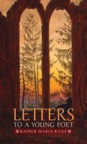 Boekomslag: Letters to a Young Poet door Rainer Maria Rilke, met een figuur bij een gotische boog en zonsondergang.