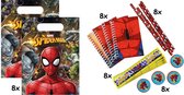 Spiderman traktatiezakjes gevuld met Spiderman uitdeelcadeautjes | 8 stuks