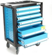 Gereedschapswagen blauw gevuld