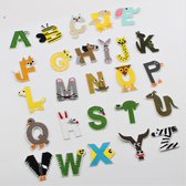 Set van 26 DIEREN Alfabetletters Strijkpatches Maat 4 x 5cm voor Kinderen