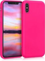 kwmobile telefoonhoesje voor Apple iPhone X - Hoesje voor smartphone - Back cover in neon roze