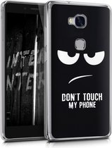 kwmobile telefoonhoesje voor Honor 5X / GR5 - Hoesje voor smartphone in wit / zwart - Don't Touch My Phone design