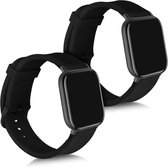 kwmobile 2x armband voor Huami Amazfit GTS / GTS 2 / GTS 2e / GTS 3 - Bandjes voor fitnesstracker in zwart