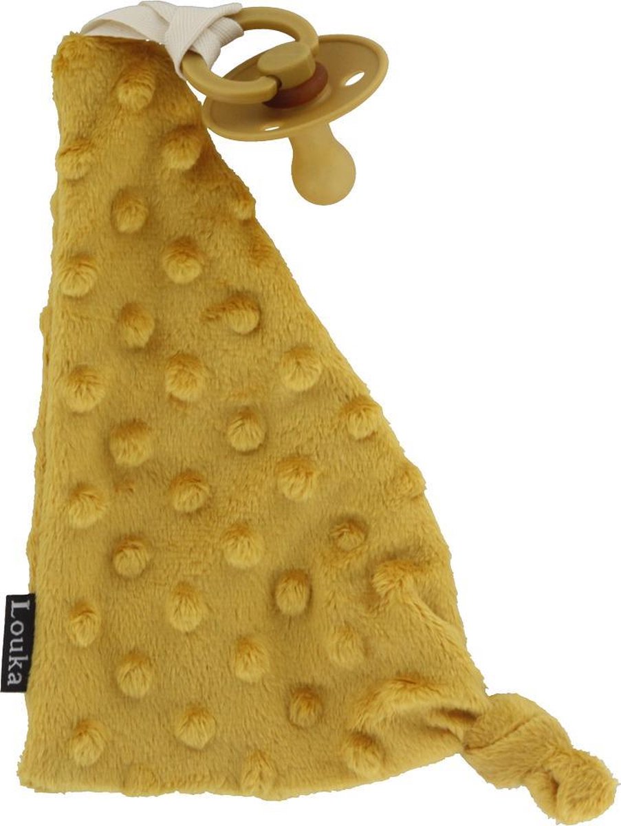 Goedkoopste Louka speendoekje driehoek minky okergeel - meisje - jongen - minky - speenknuffel - excl. Speen