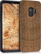 kwmobile hoesje voor Samsung Galaxy S9 - Backcover in donkerbruin - Indian Sun design