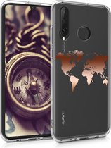 kwmobile telefoonhoesje voor Huawei P30 Lite - Hoesje voor smartphone - Wereldkaart design