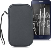 kwmobile Tasje voor smartphones S - 4,5" - Insteekhoesje van neopreen in grijs - Maat: 14,4 x 8,3 cm