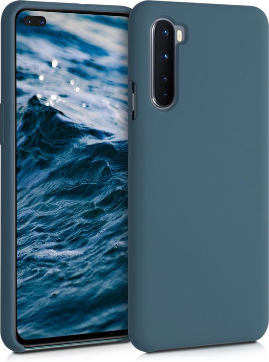 kwmobile telefoonhoesje geschikt voor OnePlus Nord - Hoesje met siliconen coating - Smartphone case in leisteen