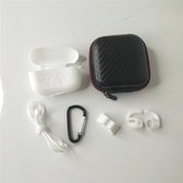 6 in 1 siliconen case met accessoires geschikt voor AirPods Pro - wit