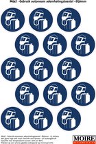 Pictogram sticker 75 stuks M047 - Gebruik autonoom ademhalingstoestel - 50 x 50 mm - 15 stickers op 1 vel