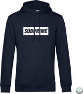 Subprime - Heren Hoodies Hoodie Block Navy - Blauw - Maat 3XL