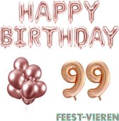 99 jaar Verjaardag Versiering Ballon Pakket Rosé Goud