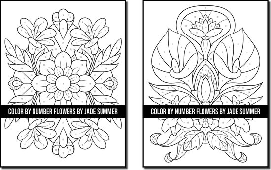 Color by Number Flowers - Jade Summer - Kleuren op nummer Kleurboek