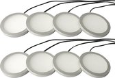 LETT® Opbouw LED Spotjes met Dimknop - Set van 8 Lampjes - Kastverlichting