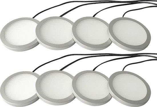 LETT® Opbouw LED Spotjes met Dimknop - Set van 8 Lampjes - Kastverlichting  | bol