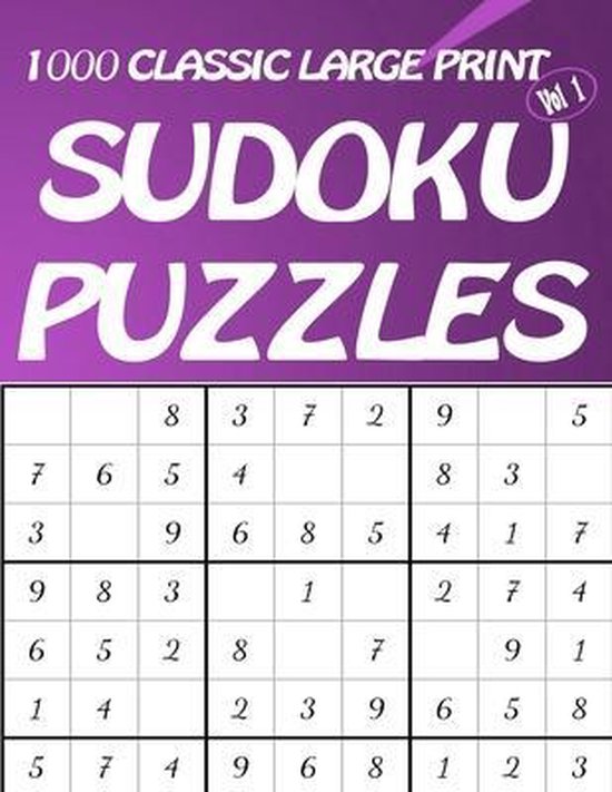 1000 Classic Large Print Sudoku Puzzles Vol 1 - cover