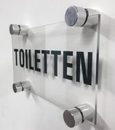 Bord met tekst toiletten - plexiglas Zonder afstandhouders 300 x 150 mm