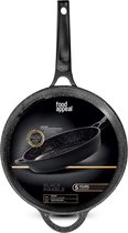 food appeal Black Marble koekenpan, inductie pan, grote kookpan 32cm | antiaanbaklaag | zwart marmeren ontwerp | voor gasfornuis, inductiekookplaat, keramische kookplaat en elektri