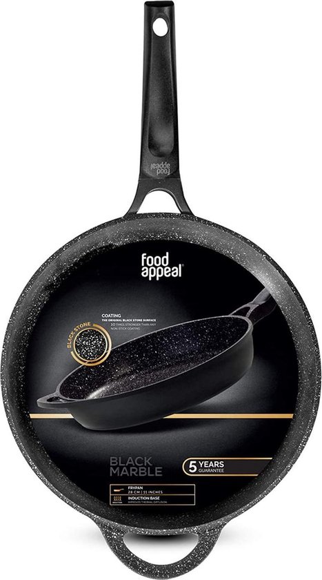 Opstand Reisbureau eetpatroon food appeal Black Marble koekenpan, inductie pan, grote kookpan 32cm |  antiaanbaklaag... | bol.com