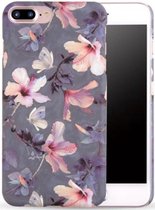 Apple iPhone 7 Plus - 8 Plus Backcover - Paars / Roze - Bloemen hard cover