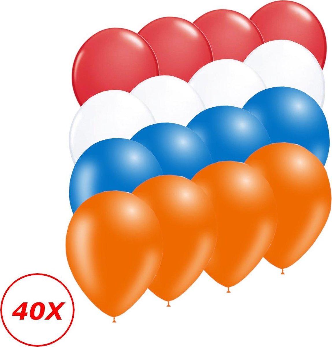 Oranje Versiering Ballonnen Oranje Rode Witte Blauwe EK Koningsdag WK 40 Stuks Feestversiering Verja