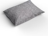 Kussenhoes 45 x 45 - grijs met motief - pluche - zacht - hoes voor sierkussen