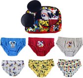 Disney Mickey Mouse - jongens - kleuter/kinder - ondergoed (6 slips) - in Mickey etui - maat 110/116