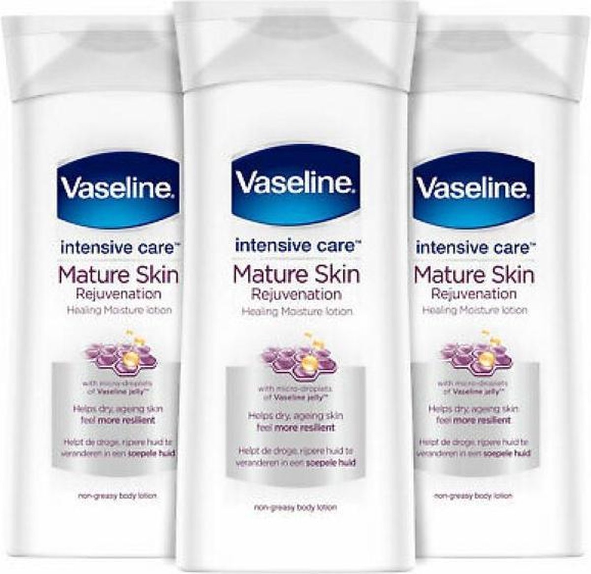 Vaseline Mature Skin Bodylotion - Voordeelverpakking 3 x 400 ml