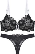 Zwart / Wit Lingerie setje Tatania