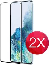 2X Screen protector - Tempered glass - Full Cover - screenprotector voor Samsung Galaxy S20  -  Glasplaatje voor telefoon - Screen cover - 2 PACK